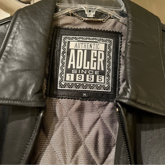 Adler Men M Black Lamb Leather Jacket quilted lining Moto bomber 90’s zip - Picture 2 of 8